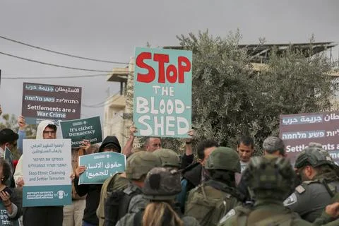Beit Jala Protests Turn Tense Stock Photos