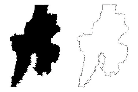 Bekasi City (Republic of Indonesia, Java island) map vector illustration, scr Illustrazione stock