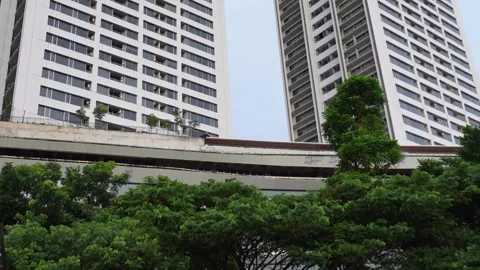 Bekasi, West Java, Indonesia. March 18, 2024: video from under a skyscraper 스톡 동영상 270777361