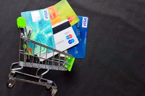 Bekasi, West Java, Indonesia October 13 2019 : Old credit card Stock-Fotos