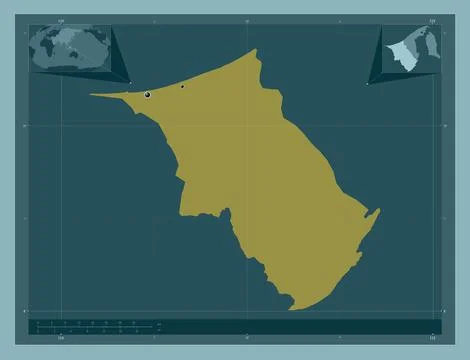 Belait, Brunei. Solid color shape. Locations of major cities of the region Illustrazione stock