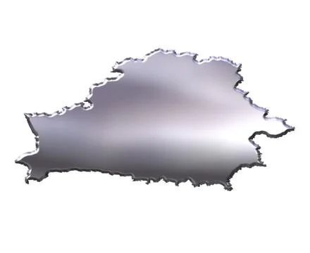 Belarus 3D Silver Map Stock Illustration