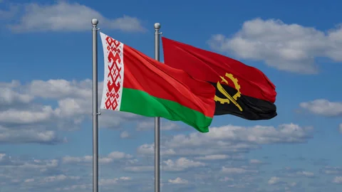 Belarus and Angola waving flags Stock Footage 284769704