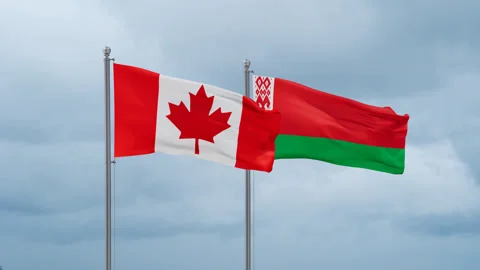 Belarus and Canada flag Stock-Footage 252022914