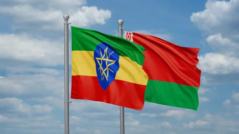 Belarus and Ethiopia flags Stock Footage 269316522