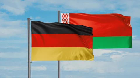 Belarus and Germany flag Stock Footage 245110629