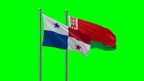 Belarus and Panama flags Stock Footage 292816189