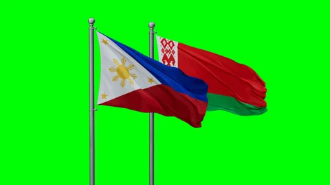 Belarus and Philippines flags Stock Footage 290052101