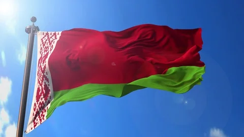 Belarus animated flag pack in 3D and isolated background Stock Footage 119931482