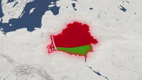 Belarus animated map - light color Stock Footage 322075650
