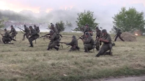 Belarus, Brest - June 22, 2017: simulation of the battle of Brest fortress Stock-Footage 77237898