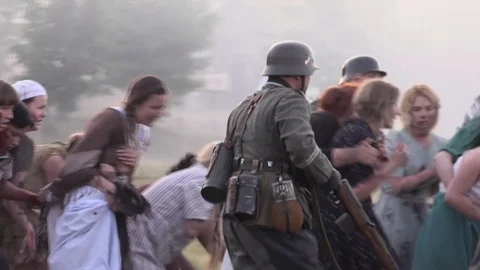 Belarus, Brest - June 22, 2017: simulation of the battle of Brest fortress. The Video stock 77238983