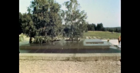 Belarus - circa 1970s: Commemorative architectural complex Khatyn Stock Footage 331511243