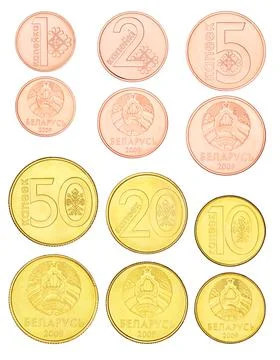 Belarus coins set Stock Photos