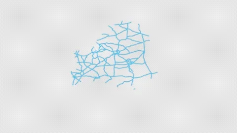 Belarus Country Line Map Self Drawing Animated Overlay, Alpha 4K 스톡 동영상 340289844