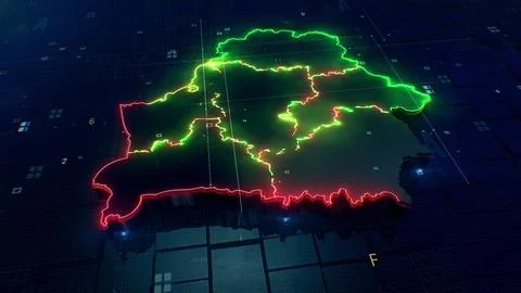 Belarus digital map 4k Stock-Fotos