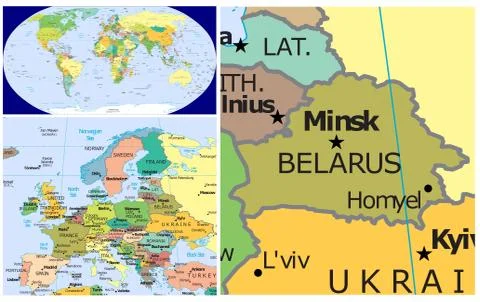 Belarus &amp; Europe Stock Illustration