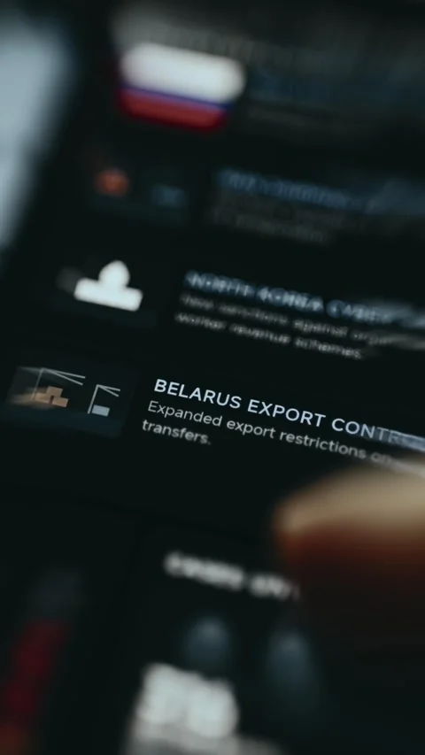 Belarus Export Controls Sanctions Event Card Stock Footage 339426253