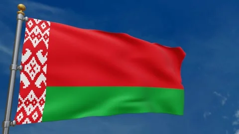 Belarus flag 3d animation Stock Footage 255676505