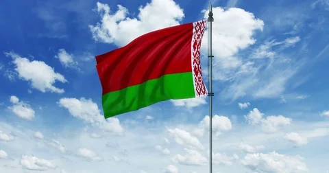 Belarus flag animation, alpha channel Stock Footage 79312840