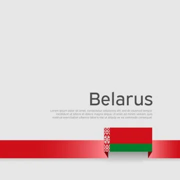 Belarus flag background. Belarus flag ribbon colors on white background. Vector Stock Illustration