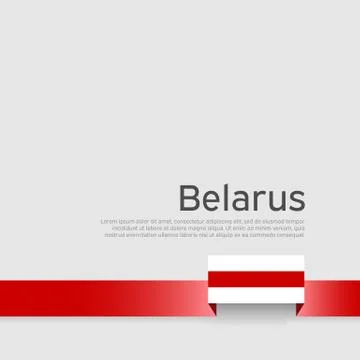 Belarus flag background. Belarus flag ribbon colors on white background. Vector Stock Illustration