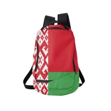 Belarus flag backpack isolated on white Stock Photos