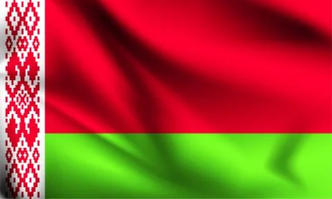 Belarus flag blowing in the wind. part of a series. Belarus waving flag. Stock Illustration