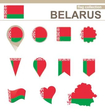 Belarus Flag Collection Stock Illustration