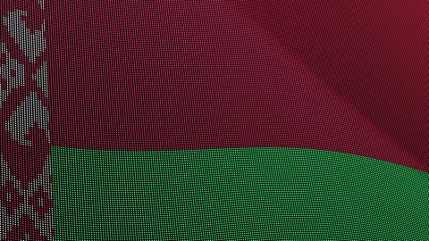 Belarus Flag Digital Particle Waving Seamless Loop Animation on Black Backg.. Stock Footage 339302095