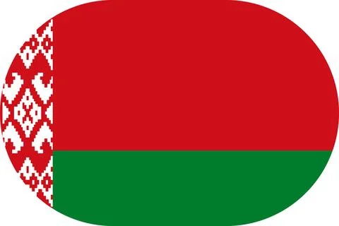 Belarus flag in flat oval design Illustrazione stock