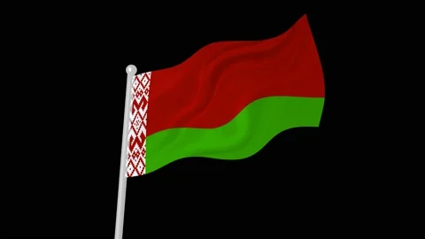 Belarus flag flying wavy animated black background Stock Footage 201679718