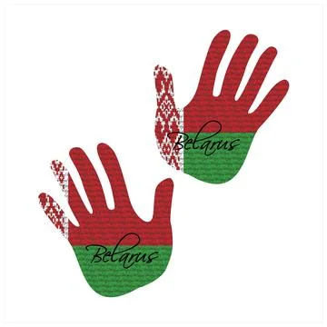 Belarus flag hand vector 库存插图