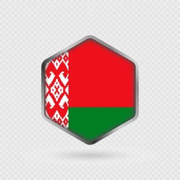 Belarus flag icon in hexagon shape. Stock Illustration