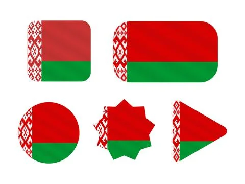 Belarus flag icons in different shapes Illustrazione stock