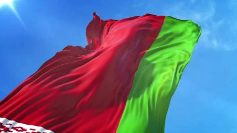 Belarus Flag Low Angle View Stock-Footage 295685063