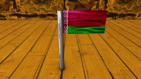 Belarus Flag Post - Upwards Shot Stock Footage 270539782