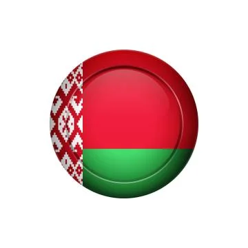 Belarus flag on the round button, vector illustration Illustrazione stock