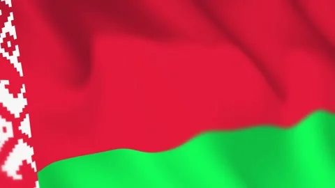 Belarus Flag Seamless Loop 4k 60fps on Sky Background Stock Footage 340341892