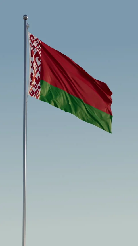 Belarus Flag Seamless Loop Cinematic Realistic Waving Blue Sky Stock Footage 317499495