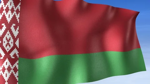 Belarus Flag - Set of 3 Angles with Masks [3WaveSeries] Stock Footage 102770726