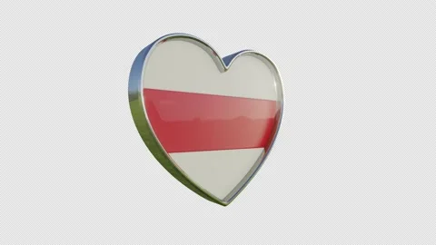 Belarus Flag in the Shape of 3D Heart. Video stock 137571463
