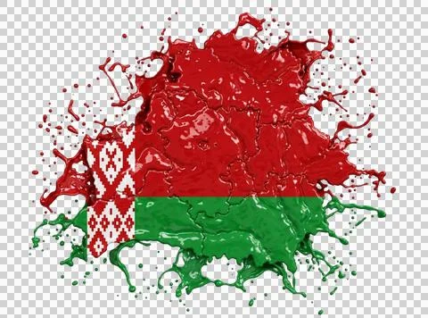 Belarus flag splash paint illustration abstract dynamic motion vibrant colo.. Stock Illustration