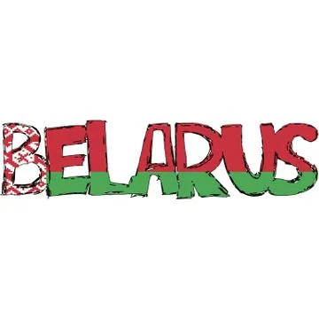 Belarus flag text Stock Illustration