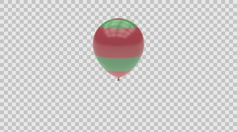 Belarus flag textured balloon rotating Alpha Video stock 61384611
