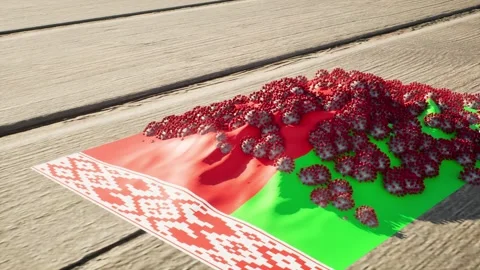 Belarus Flag - Virus Growth Stock Footage 320302454