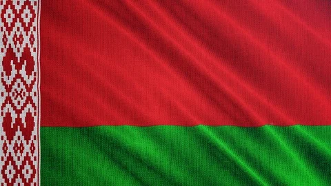 Belarus flag is waving 3D animation. Symbol of Belarus national on fabric cloth Stock Footage 100580903