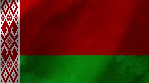 Belarus flag waving background with real fabric texture Stockbeeldmateriaal 291600483