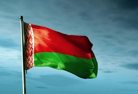 Belarus flag waving in the evening Stock Illustration