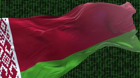 Belarus flag - Waving flag on matrix binary code background Stock Footage 321420874
